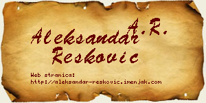Aleksandar Resković vizit kartica